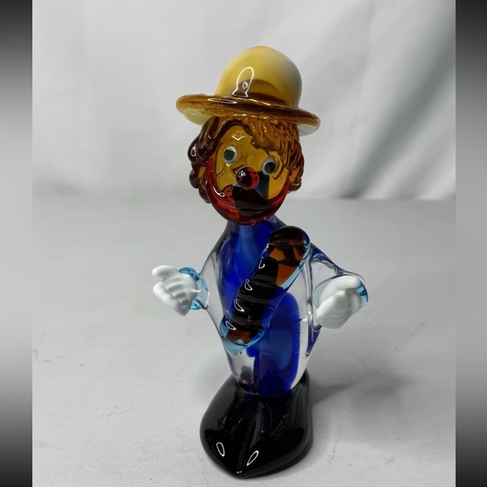 Vintage Murano Glass Clown 6.5 Figure Made In Italy